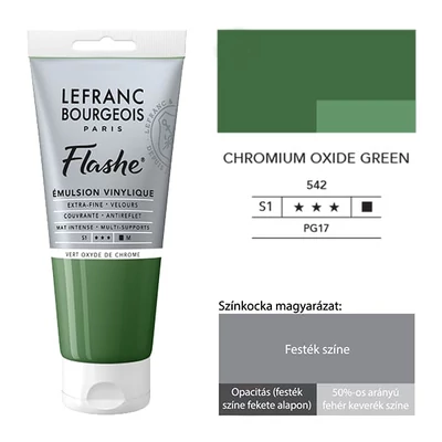 Vinylová farba (akrylová farba) L&amp;B Flashe, 80 ml - 542, chromium oxide green
