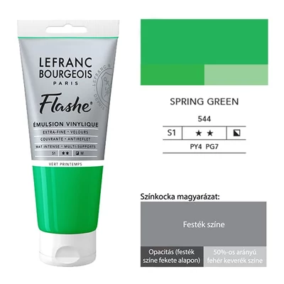 Vinylová farba (akrylová farba) L&amp;B Flashe, 80 ml - 544, spring green