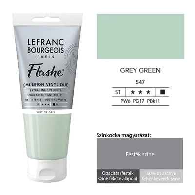 Vinylová farba (akrylová farba) L&amp;B Flashe, 80 ml - 547, grey green