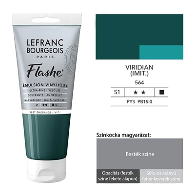Vinylová farba (akrylová farba) L&amp;B Flashe, 80 ml - 564, viridian (imitation)