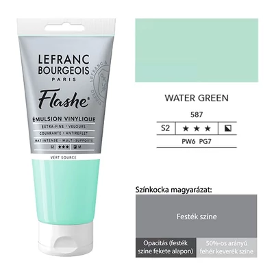 Vinylová farba (akrylová farba) L&amp;B Flashe, 80 ml - 587, water green