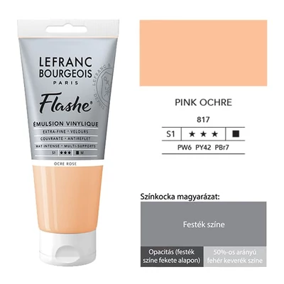 Vinylová farba (akrylová farba) L&amp;B Flashe, 80 ml - 817, pink ochre