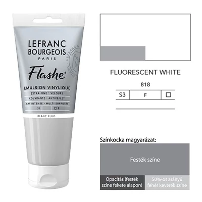 Vinylová farba (akrylová farba) L&amp;B Flashe, 80 ml - 818, fluorescent white