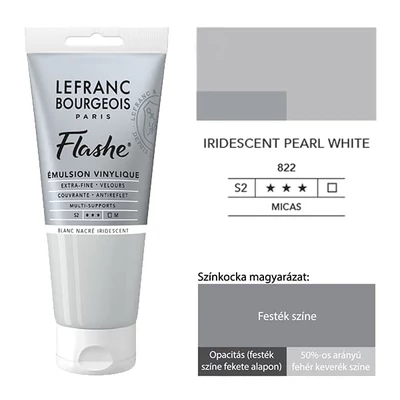 Vinylová farba (akrylová farba) L&amp;B Flashe, 80 ml - 822, iridescent pearl white