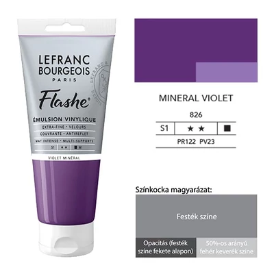 Vinylová farba (akrylová farba) L&amp;B Flashe, 80 ml - 826, mineral violet