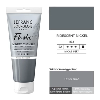 Vinylová farba (akrylová farba) L&amp;B Flashe, 80 ml - 833, iridescent nickel