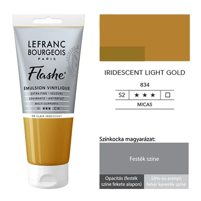 Vinylová farba (akrylová farba) L&amp;B Flashe, 80 ml - 834,  iridescent light gold