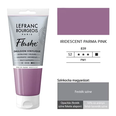 Vinylová farba (akrylová farba) L&amp;B Flashe, 80 ml - 839,  iridescent parma pink