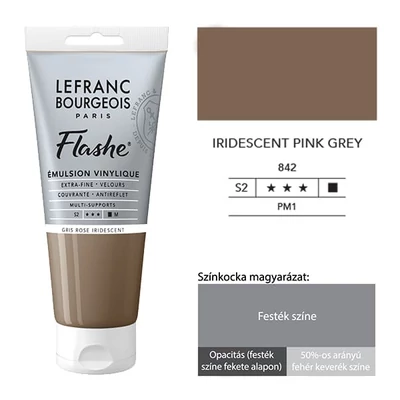 Vinylová farba (akrylová farba) L&amp;B Flashe, 80 ml - 842, iridescent pink grey