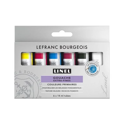 Sada extra jemných gvašových farieb L&B Linel, 6x14 ml