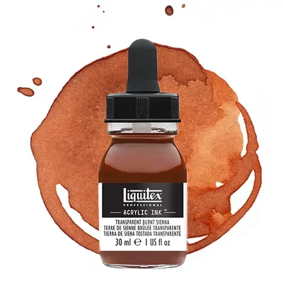 Liquitex akrylový atrament, 30 ml - 129, transparent burnt sienna
