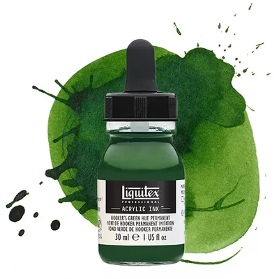 Liquitex akrylový atrament, 30 ml - 224, Hooker's green hue permanent