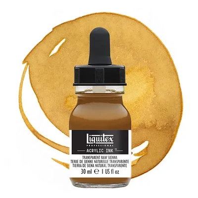Liquitex akrylový atrament, 30 ml - 332, transparent raw sienna