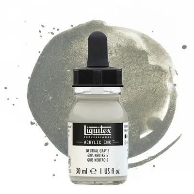 Liquitex akrylový atrament, 30 ml - 599, neutral grey 5