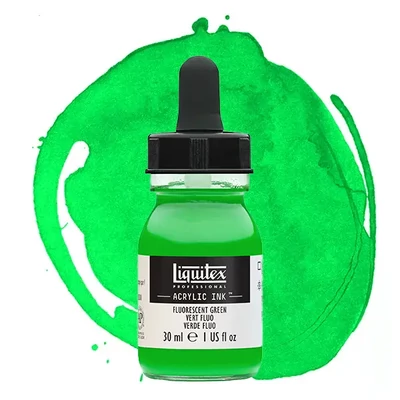 Liquitex akrylový atrament, 30 ml - 985, fluorescent green