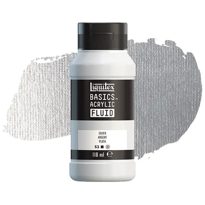 Akrylová farba Liquitex Basics Fluid, 118 ml - 052, silver