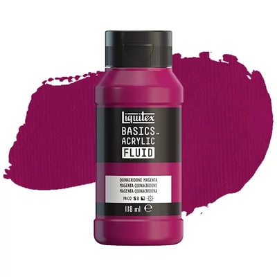 Akrylová farba Liquitex Basics Fluid, 118 ml - 114, quinacridone magenta