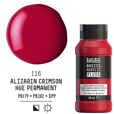 Akrylová farba Liquitex Basics Fluid, 118 ml - 116, alizarin crimson permanent hue