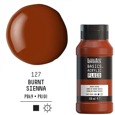 Akrylová farba Liquitex Basics Fluid, 118 ml - 127, burnt sienna