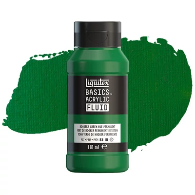 Akrylová farba Liquitex Basics Fluid, 118 ml - 224, hooker's green hue permanent