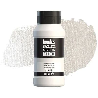 Akrylová farba Liquitex Basics Fluid, 118 ml - 238, iridescent white