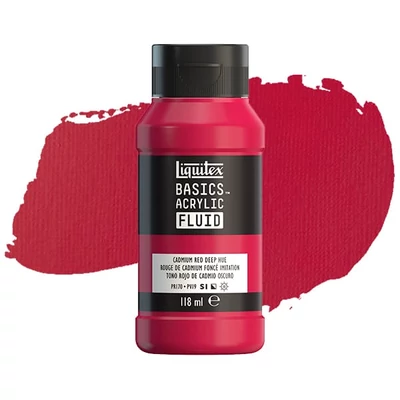 Akrylová farba Liquitex Basics Fluid, 118 ml - 311, cadmium red deep hue