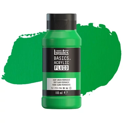 Akrylová farba Liquitex Basics Fluid, 118 ml - 312, light green permanent