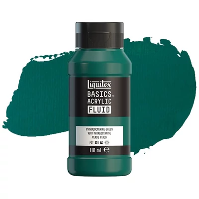 Akrylová farba Liquitex Basics Fluid, 118 ml - 317, phthalocyanine green