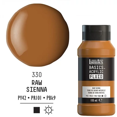 Akrylová farba Liquitex Basics Fluid, 118 ml - 330, raw sienna
