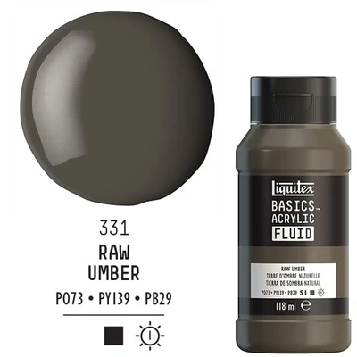 Akrylová farba Liquitex Basics Fluid, 118 ml - 331, raw umber