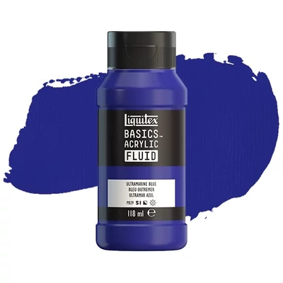 Akrylová farba Liquitex Basics Fluid, 118 ml - 380, ultramarinie blue