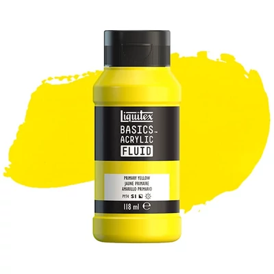 Akrylová farba Liquitex Basics Fluid, 118 ml - 410, primary yellow