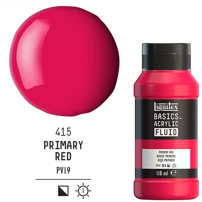 Akrylová farba Liquitex Basics Fluid, 118 ml - 415, primary red