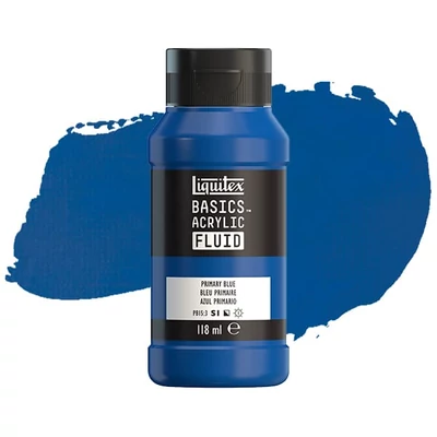 Akrylová farba Liquitex Basics Fluid, 118 ml - 420, primary blue