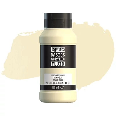Akrylová farba Liquitex Basics Fluid, 118 ml - 434, unbleached titanium