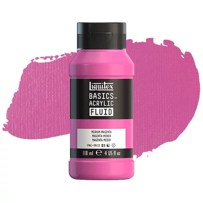 Akrylová farba Liquitex Basics Fluid, 118 ml - 500, medium magenta