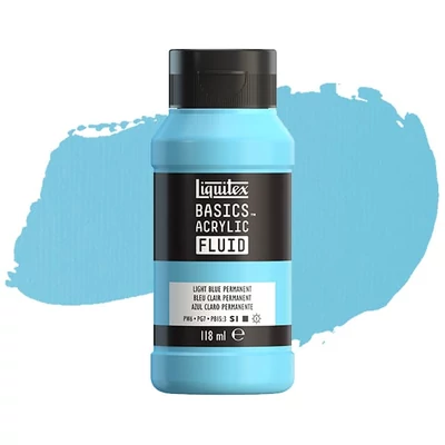 Akrylová farba Liquitex Basics Fluid, 118 ml - 770, light blue permanent