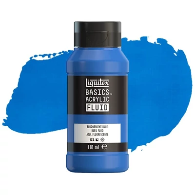 Akrylová farba Liquitex Basics Fluid, 118 ml - 984, fluorescent blue