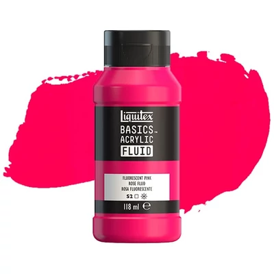 Akrylová farba Liquitex Basics Fluid, 118 ml - 987, fluorescent pink