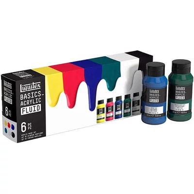 Sada akrolových farieb Liquitex Basics Fluid, 6x118 ml