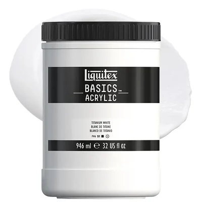 Akrylová farba Liquitex Basics, 946 ml - 432, titanium white