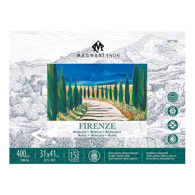Akrylový maliarsky blok Magnani Firenze, 100% bavlna, 400 g, 31x41 cm, 15 listov