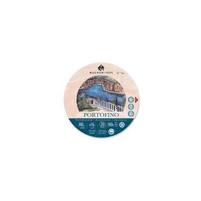 Akvarelový blok Magnani Portofino, 100% bavlna, 300 g, 16 cm okrúhly, 20 listov, hladký