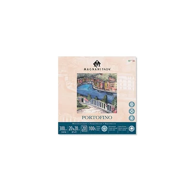 Akvarelový blok Magnani Portofino, 100% bavlna, 300 g, 20x20 cm, 20 listov, hladký