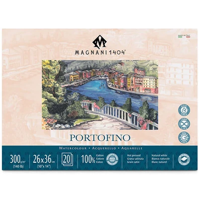 Akvarelový blok Magnani Portofino, 100% bavlna, 300 g, 26x36 cm, 20 listov, hladký