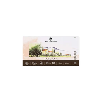 Akvarelový blok Magnani Toscana, 100% bavlna, 300 g, 12x23 cm, 20 listov, hrubý