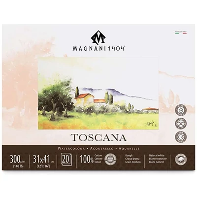 Akvarelový blok Magnani Toscana, 100% bavlna, 300 g, 31x41 cm, 20 listov, hrubý