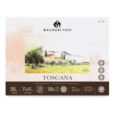 Akvarelový blok Magnani Toscana, 100% bavlna, 300 g, 31x41 cm, 20 listov, hrubý
