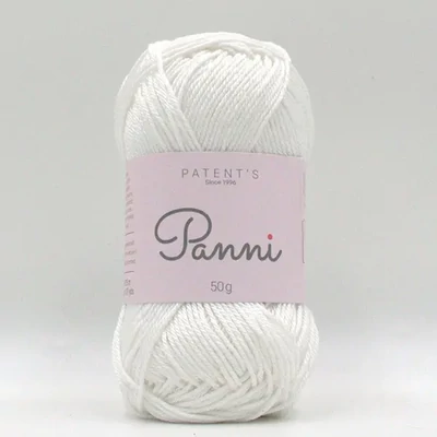 Bavlnená priadza Panni, 50 g - 001 biela (Catania 106)