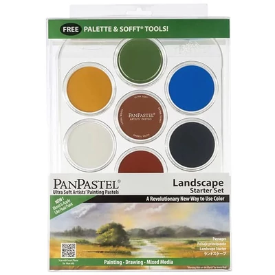 Sada suchých pastelov v téglikoch PanPastel, 7 ks + doplnky - Landscape